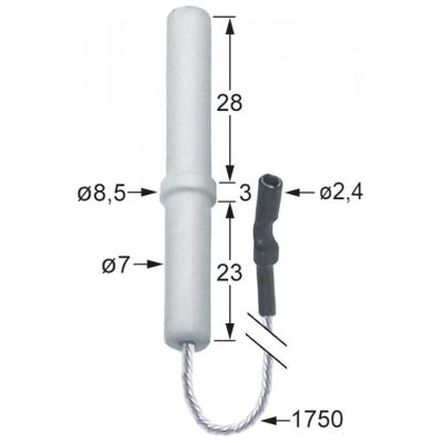 Electrod de aprindere ø 7/8,5mm, lungime cablu 1750mm - 100732
