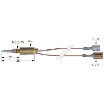 Termocupla 750 mm, cu fire de legatura - 102120