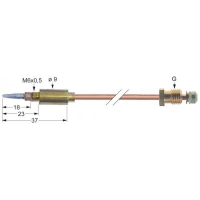 Termocupla L 600mm, filet racord M8x1, filet cap M6x0,5 - 102121
