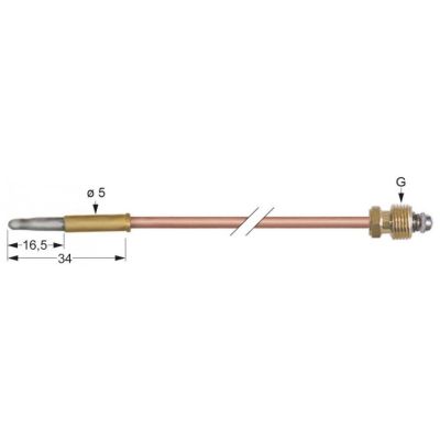 thermocouple plug connection ø5,0mm M10x1 L 450mm
