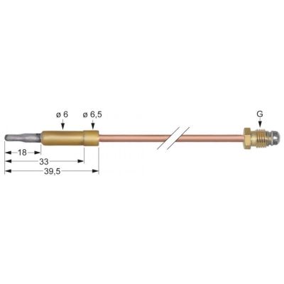 Termocupla L 320 mm, cap ø 6,0 mm, racord M10x1 - 102225