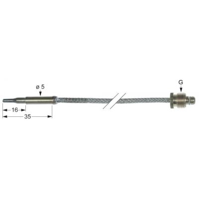 Termocupla flexibila L 900 mm, cap ø 5.0 mm, filet racord M10x1 mm - 102394