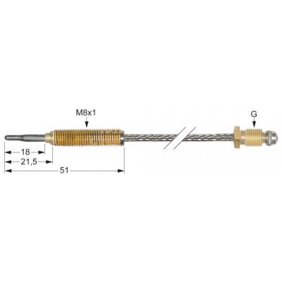 thermocouple flexible M8x1 M10x1 L 1200mm