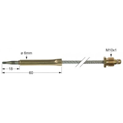 Termocupla flexibila L 650 mm, cap ø 6.0 mm, M10x1 mm - 102422