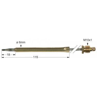 thermocouple plug connection ø6,0mm M10x1 L 650mm