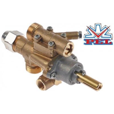 Robinet de gaz PEL22S/O, ax ø 8x10 mm, intrare/iesire M20x1.5 mm, iesire pilot M10x1 mm, iesire termocupla M8x1 mm, inlocuieste CAL 3200 - 102558
