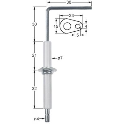 monitoring electrode flange length 23mm - Code 102809