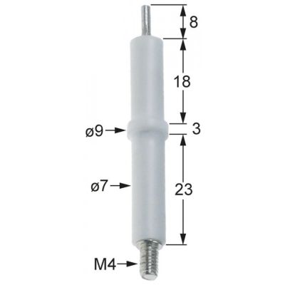 ignition electrode D1 ø 7mm connection M4 D2 ø 9mm L1 8mm BL1 18mm BL2 3mm BL3 23mm to clip
