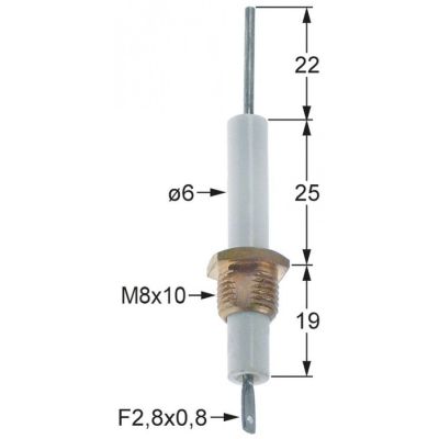 Electrod de aprindere ø 6 mm, filet 1/8" - 102892