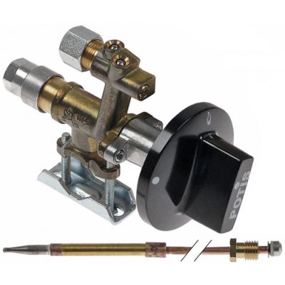Robinet de gaz MADEC, gaz natural, ax ø 6 x 4.6 mm, filet termocupla M8x1 - 103204