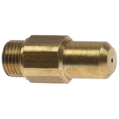 Duza gaz cu orificiu ø 0.6mm, filet M10x1, hexagon 11mm, interior ascuțit - 103323