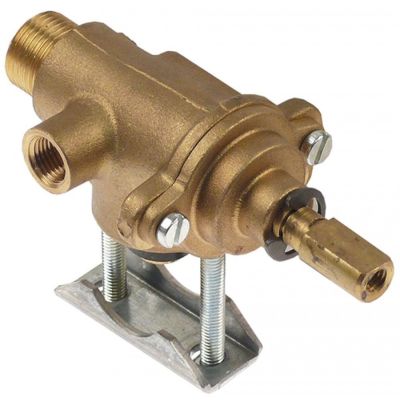 gas tap STN3R gas inlet pipe flange ø21mm bypass nozzle ø 0mm gas outlet 3/8" (tube ø 9mm)