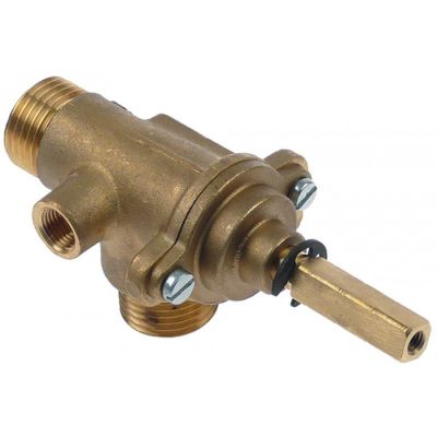 gas tap STN3R gas inlet 1/2" (tube ø 9mm) bypass nozzle ø 0mm gas outlet 1/2" (tube ø 9mm)