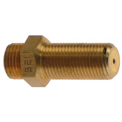 Duza de gaz ø 1,25 mm, 2x M10x1 mm, hexagon 12 mm, L 30mm - 106262