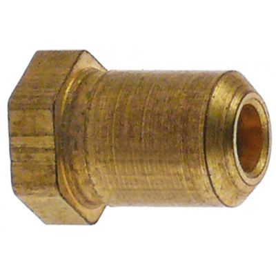 gas injector code 41  thread 3/8" UNF bore ø 2,4 mm ø 11 mm total length 18,5 mm WS 13