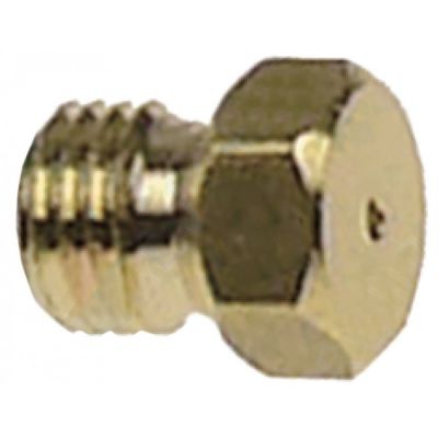 Duza de gaz M6 x 0,75, orificiu ø 1 mm, hexagon 7 mm - 106592
