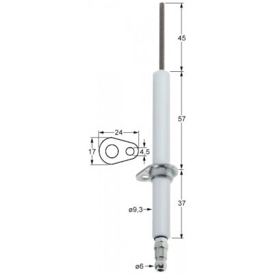 Electrod de aprindere ø 9,3 mm, flansa L 24x17 mm, Lainox, Hocatec LAR63050130 - 106756