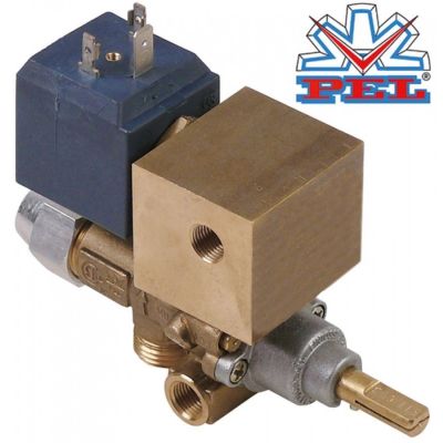 Robinet de gaz PEL 21S, intrare gaz M16x1,5 mm, iesire gaz 2x M10x1 mm, duza bypass ø 0 mm - 106817
