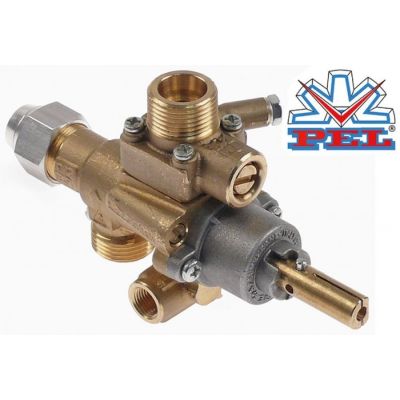 Robinet de gaz PEL 22S/V, intrare/iesire gaz M20x1,5 mm, duza bypass ø 0,8 mm - 106888