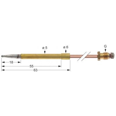 Termocupla L 330 mm, cap ø 5,0 mm, filet racord M8x1, Potis PT0243 - 106989