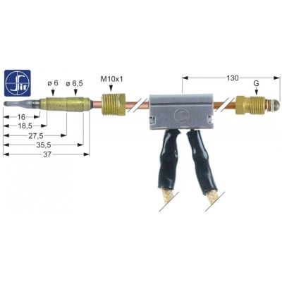 Termocupla intrerupta SIT L 600 mm, filet racord M9x1 mm - 107148