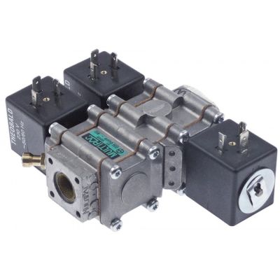 solenoid valve gas 2-ways 3-fold 230V inlet ½" outlet ½" L 105mm p max 0,065bar