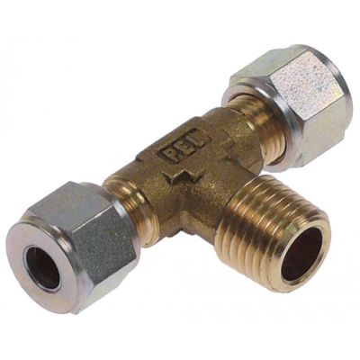 racord T piesă în T filet 1/4\" pentru ø țevilor 6mm L 55mm alamă gaz