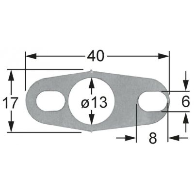 suport tablă L 40mm L 17mm ø perforare 13mm