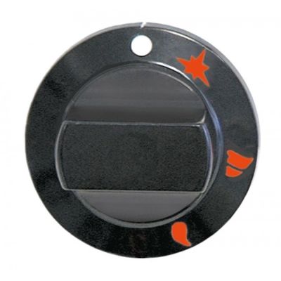 knob gas tap with ignition flame ø 60mm shaft ø 10x8mm shaft flat upper black