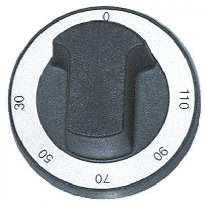 knob thermostat range 30-110 °C, ø 60 mm, shaft ø 6x4,6 mm - 111058