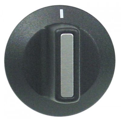 knob switch zero mark ø 42mm shaft ø 6x4,6mm shaft flat left black