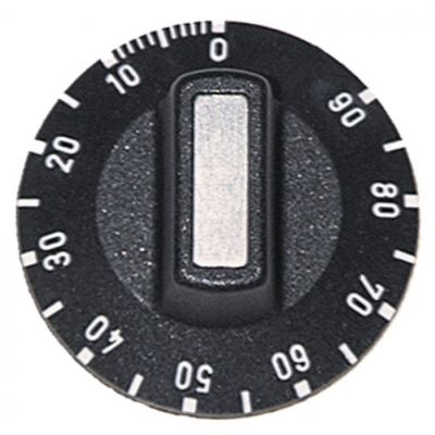 knob time 90min ø 50mm shaft ø 6x4,6mm shaft flat bottom black