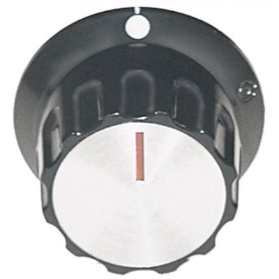 knob switch zero mark ø 45mm shaft ø 6x4,6mm shaft flat bottom black