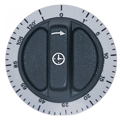 knob time 120min ø 72mm shaft ø 6x4,6mm shaft flat bottom black