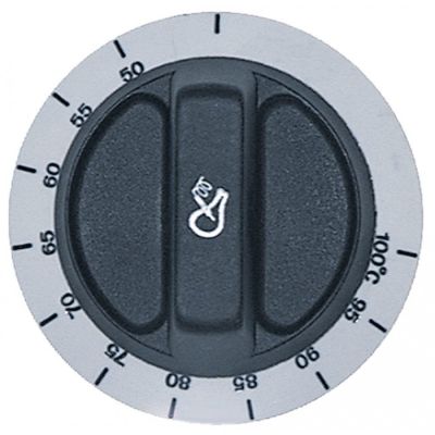 knob thermostat t.max. 100°C 50-100°C ø 72mm shaft ø 6x4,6mm shaft flat bottom