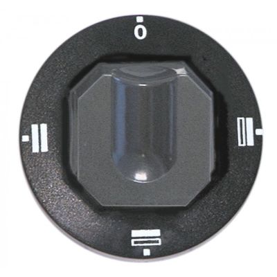 knob oven TH/BH/TH+BH ø 70mm shaft ø 6x4,6mm shaft flat upper black