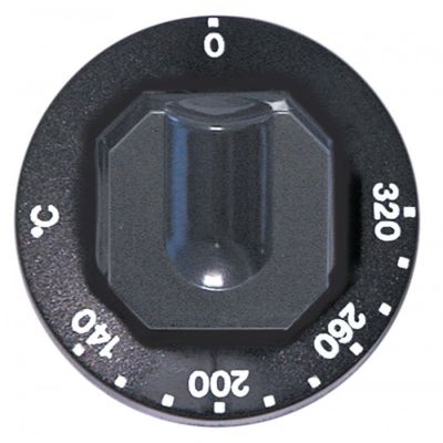 knob thermostat t.max. 320°C temperature range 140-320°C ø 70mm shaft ø 6x4,6mm
