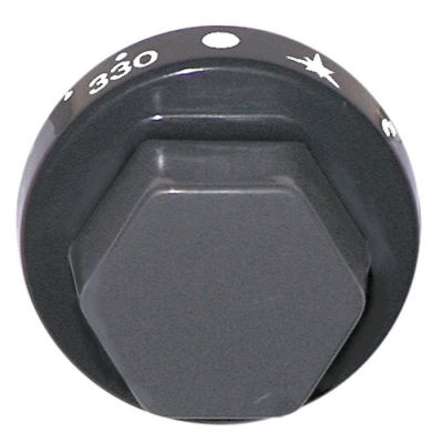 knob gas thermostat t.max. 330°C temperature range 120-330°C ø 55mm shaft ø 8x6,5mm