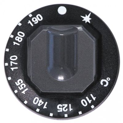 knob gas thermostat t.max. 190°C temperature range 110-190°C ø 70mm shaft ø 10x8mm