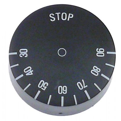 knob ø 45mm shaft ø 6x4,6mm t.max. 90°C temperature range 30-90°C shaft flat upper