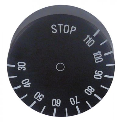 Buton termostat 30-110°C, ø 45 mm, ax ø 6x4,6 mm, cu tesitura sus - 110302