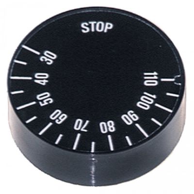knob t.max. 110°C temperature range 30-110°C ø 45mm shaft ø 6x4,6mm shaft flat upper