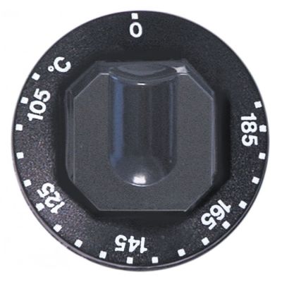 Buton pentru termostat 105-185°C, ø 70 mm, ax ø 6x4,6 mm - 110314