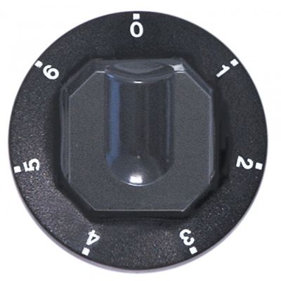 knob switch 7-position ø 70mm shaft ø 6x4,6mm shaft flat upper black