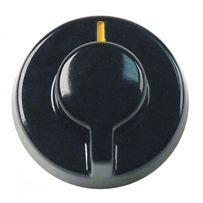 knob switch, zero mark, ø 38 mm, shaft ø 6x4,6 mm, shaft flat upper - 110337