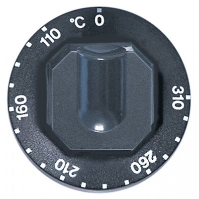 knob thermostat t.max. 310°C temperature range 110-310°C ø 70mm shaft ø 6x4,6mm
