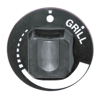 knob graduated/grill ø 55mm shaft ø 6x4,6mm shaft flat bottom