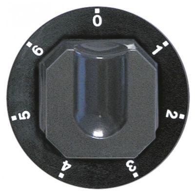 knob switch 7-position ø 70mm shaft ø 6x4,6mm shaft flat upper black