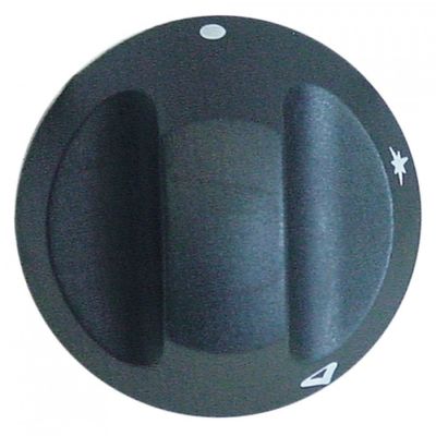 knob gas tap without ignition flame ø 67mm shaft ø 10x8mm shaft flat upper black