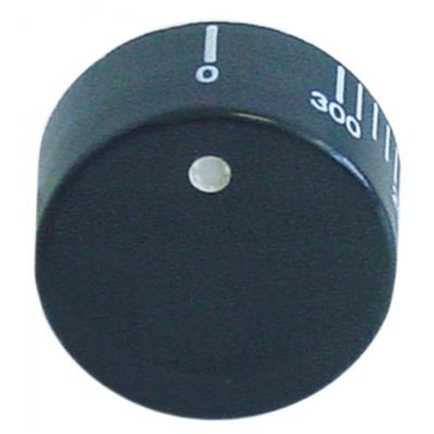 knob thermostat t.max. 300°C ø 40mm shaft ø 6x4,6mm shaft flat left